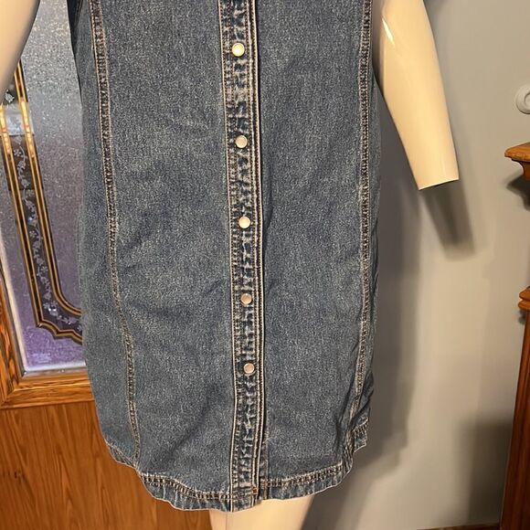 Vintage Y2K Denim Snap Up Tommy Hilfiger Dress - Picture 3 of 9